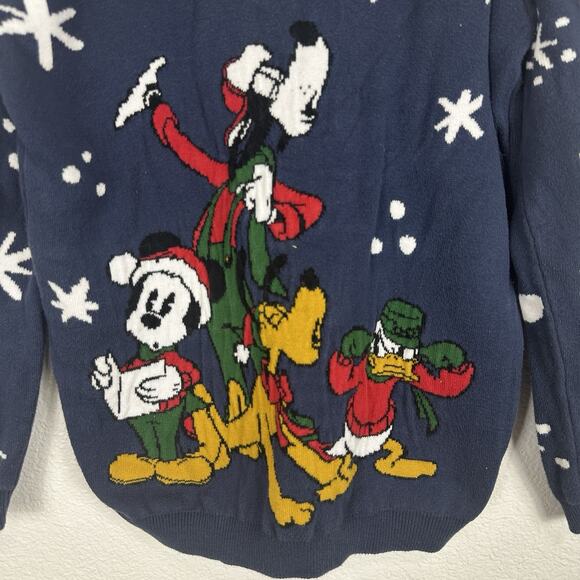 Disney Sweater Kids 11/12 Mickey Mouse Donald Goofy Pluto Christmas Holiday - Picture 3 of 11